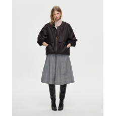 批发ULD/90sPra**a同源中古油蜡感褶皱肌理两面穿格纹撞色翻领夹克