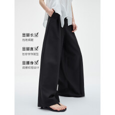 批发格雷系垂坠感高腰<b class='q'>西装</b>裤女2026夏季新款显瘦时尚宽松阔腿裤