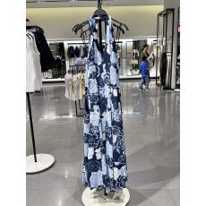 批发ZA秋季新品女装<b class='q'>欧美</b>风性感露背时尚印花挂脖领迷笛连衣裙 8173555