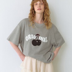 批发【<b class='q'>明星</b><b class='q'>同款</b>】wana tryT恤女2026新款女士超好看短袖宽松樱桃上衣