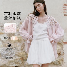 批发【<b class='q'>明星</b><b class='q'>同款</b>】wana try莱赛尔衬衫女士外套荷叶边袖上衣设计感夏季