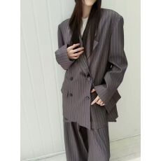 批发<b class='q'>大码</b>女装2025秋装气质两件套胖mm高级感西服外套阔腿裤套装