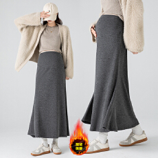 实拍孕妇春季新款糯米裙半身裙2025薄款季托腹裙百搭鱼尾长裙