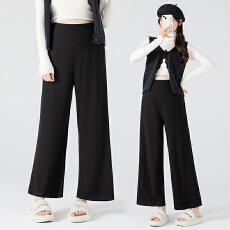 批发实拍2026新款<b class='q'>孕妇</b><b class='q'>九分裤</b>春季<b class='q'>百搭</b>垂感阔腿裤无托腹软软直筒裤