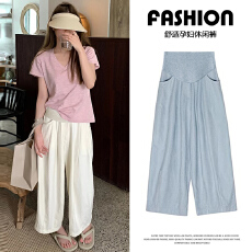 批发现<b class='q'>孕妇</b><b class='q'>托腹</b>2026新款春<b class='q'>夏季</b>孕妈阔腿九分裤慵懒显瘦凉凉裤奶奶裤