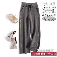 批发2025秋冬捡漏~专柜撤回<b class='q'>尾</b><b class='q'>单</b><b class='q'>外贸</b>女装含羊毛加厚款毛呢直筒阔腿裤