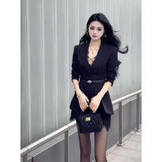 批发千金感气质性感收腰西装外套蕾丝半裙女装2025秋冬新款网红<b class='q'>两件套</b>