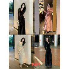 秋冬新款女神感小众高级气质小香风设计感贵气掐腰显瘦丝绒连衣裙