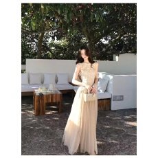 批发木子李的李温柔风无袖收腰镂空蕾丝亲肤上衣垂感网纱半身裙<b class='q'>套装</b>