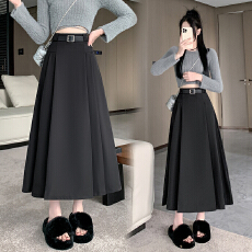 批发百褶裙半身裙2025新款A字裙女中长款伞裙高腰遮肚子显瘦裙子
