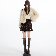 批发闪闪重工亮片半身裙女2025秋冬新款高腰显瘦<b class='q'>包臀裙</b>a字短裙