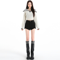 批发毛呢<b class='q'>短裤</b>女2025秋冬新款外穿小个子<b class='q'>高腰</b>a字显瘦休闲打底靴裤