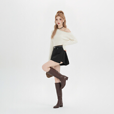 批发韩系开叉假两件毛呢料西<b class='q'>装</b>短裤裙<b class='q'>女</b>秋冬防走光洋气a字半身裙