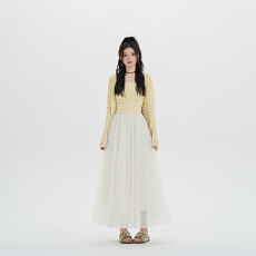 批发网纱百搭<b class='q'>半身</b>裙女生韩版显瘦洋气中<b class='q'>长裙</b>2026春夏新款