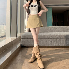 批发西装半身裙裤女假两件侧开叉高腰a字短裙子2026春<b class='q'>夏</b>