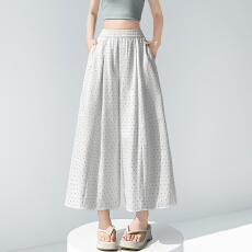 批发仿<b class='q'>牛仔</b>波点<b class='q'>阔腿裤</b>女高腰宽松八分直筒<b class='q'>裤</b>慵懒风休闲<b class='q'>裤</b>2026夏季