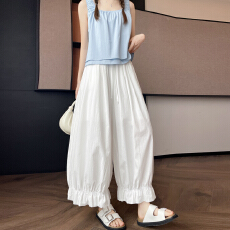 批发2026夏季新款显瘦百搭抽绳灯笼<b class='q'>裤</b>洋气九分<b class='q'>裤</b>女生<b class='q'>韩版</b>