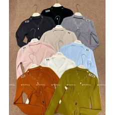 批发蕾丝拼接挂脖V领长袖针织衫女2024秋冬新款韩版百搭套头上衣