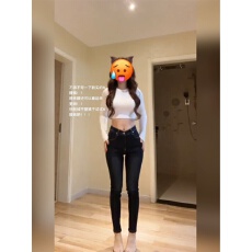 批发实价#做旧高腰牛仔裤女秋季韩版<b class='q'>弹力</b>紧身提臀辣妹九分铅笔小脚裤