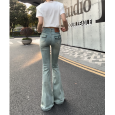 批发实价#美式辣妹微喇牛仔<b class='q'>裤</b>女秋季弹力显瘦<b class='q'>提</b><b class='q'>臀</b>喇叭马蹄拖地<b class='q'>裤</b>