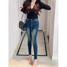 批发实价#复古做旧高腰牛仔<b class='q'>裤</b>女秋冬韩版紧身显瘦<b class='q'>提</b><b class='q'>臀</b>铅笔小脚<b class='q'>裤</b>