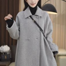 批发2026韩版显瘦中长款大衣小个子宽松秋冬女长毛呢气质外套冬