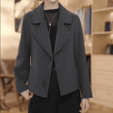 批发新款毛呢外套<b class='q'>长袖</b>小个子韩版宽松时尚短款西装呢女