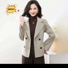 批发2026年秋<b class='q'>冬</b>新款轻奢毛呢大衣女西装领短款毛呢外套爆款