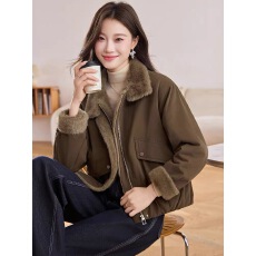 批发加绒棉衣外套女冬季2025年新款中年<b class='q'>妈妈</b>休闲宽松加厚保暖派克服