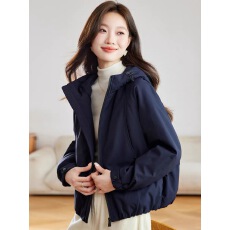 批发夹棉连帽<b class='q'>外套</b>女2025新款秋冬短款时尚休闲中老年妈妈轻薄小棉袄潮