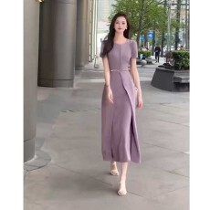 网红款式时尚名媛气质显瘦飘逸长裙女神御姐收腰连衣裙