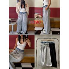 批发<b class='q'>韩版</b>复古新款阔腿休闲百搭直筒拼接<b class='q'>牛仔裤</b>春秋宽松卫裤潮女