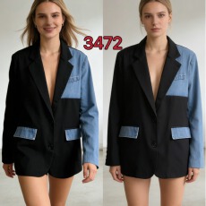 批发<b class='q'>牛仔</b>拼接西服外套设计感小众上衣款