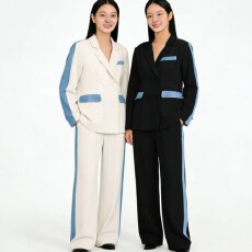 批发韩国新品<b class='q'>小西装</b>上衣宽松韩版休闲百搭长袖撞色个性<b class='q'>牛仔</b>拼接外套女