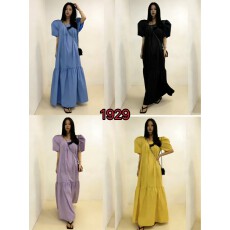 批发韩版新款中长裙气质通勤其他来源黄色纯色<b class='q'>连衣裙</b>