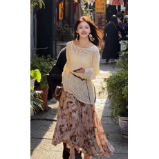 批发南萱摩卡玫瑰上衣+春季<b class='q'>新款</b>英伦复古气质时尚<b class='q'>半身裙</b>