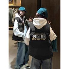 批发高品质手塞棉加厚冬季<b class='q'>马甲</b>带门禁棉服印花棉衣面包服女