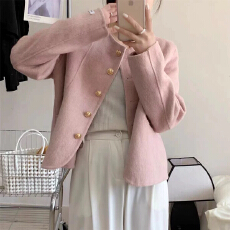 批发短款双面<b class='q'>羊绒</b><b class='q'>女士</b><b class='q'>大衣</b>2025秋冬新款韩系小香风小个子羊毛呢外套