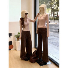 批发德绒韩系格纹拼接欧韩v领长袖<b class='q'>t</b><b class='q'>恤</b><b class='q'>女</b>秋冬季甜美修身内搭外穿