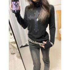 雪花羊绒250克亚文化印花朋克印花长袖上衣女