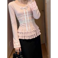 羊绒坑条250克欧韩别致漂亮小众设计感春新款上衣女