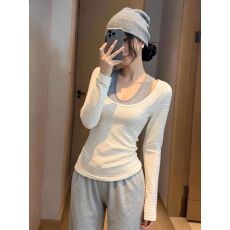 批发螺纹德绒欧韩假两件长袖<b class='q'>T</b><b class='q'>恤</b>秋冬修身内搭打底上衣春新款