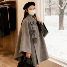 批发秋冬装2025新款<b class='q'>大码</b><b class='q'>女</b>装微胖韩系高级感气质遮***宽松毛呢