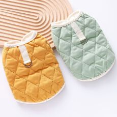 批发秋冬小猫狗狗衣服冬季牵引扣约熊泰迪小型保暖宠物加厚背心开<b class='q'>衫</b>