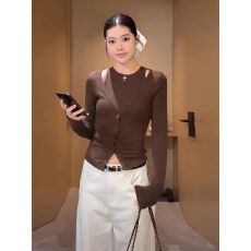 批发<b class='q'>莫代尔</b>260克开衫和背心欧韩系氛围感辣妹春新款上衣女