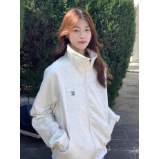 批发华棉复合欧韩立领<b class='q'>开衫</b><b class='q'>卫衣</b>外套女美式慵懒chic休闲夹克长袖上衣女