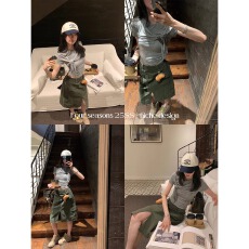 人棉270克欧韩时尚设计飘带结纽短袖T恤女夏季小众修身显瘦圆领上