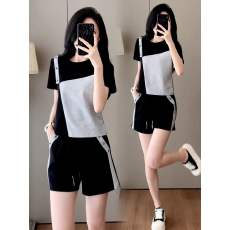 批发2026新款夏韩系穿搭一整套<b class='q'>时尚</b>休闲运动套装女显瘦大方得体两件套