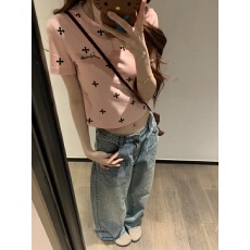 批发210克92%棉8%氨纶绣花欧韩时尚设计新款上衣<b class='q'>短袖</b><b class='q'>女</b>