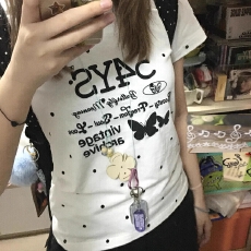 批发230克92%棉8%氨纶满印欧韩时尚新款设计百搭上衣<b class='q'>短袖</b><b class='q'>女</b>